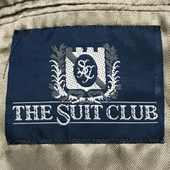 The Suit Club Blazer Jacket Mens SIze 46 Regular Hounds Tooth Brown Tan Wool - Picture 3 of 11